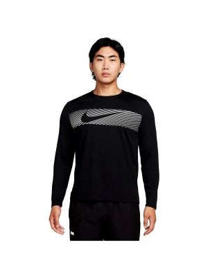 Tričko s dlouhým rukávem s dlouhými rukávy Nike černé