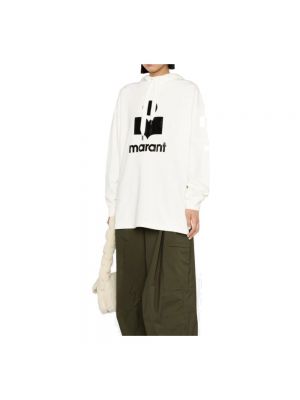 Bluza z kapturem z nadrukiem Isabel Marant Etoile biała