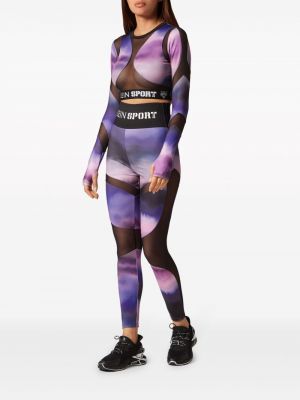 Haut à imprimé à motifs abstraits Plein Sport violet