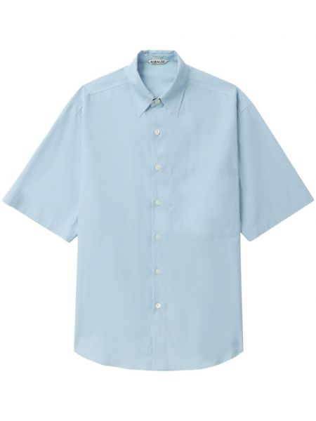 Bavlnená košeľa Auralee modrá