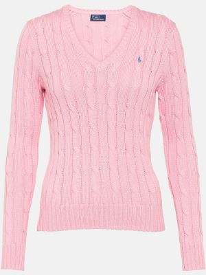 Βαμβακερός πουλόβερ Polo Ralph Lauren ροζ