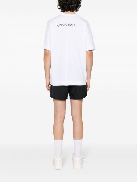 Mustriline puuvillased t-särk Calvin Klein valge