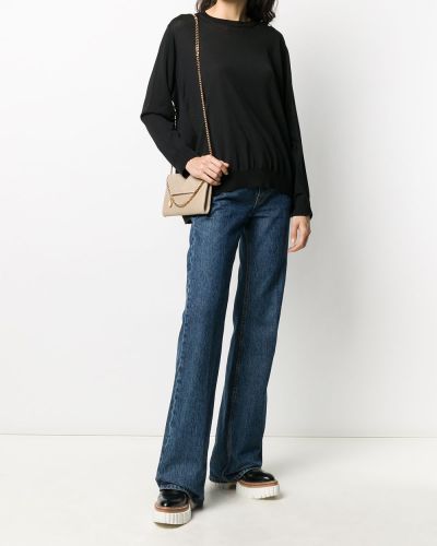 Vlněný svetr s kulatým výstřihem Stella Mccartney černý