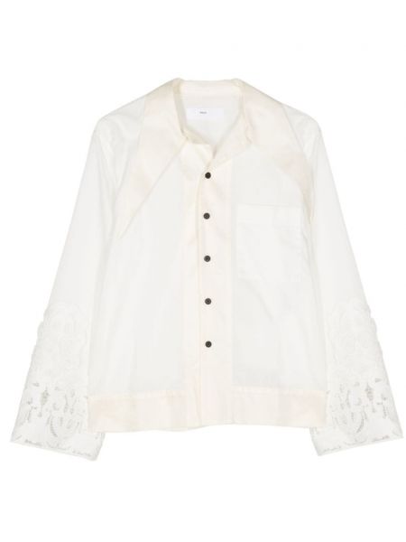 Βαμβακερό πουκάμισο με δαντέλα Toga λευκό