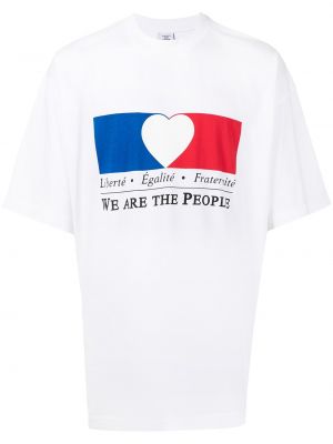 T-shirt avec imprimé slogan à imprimé Vetements blanc