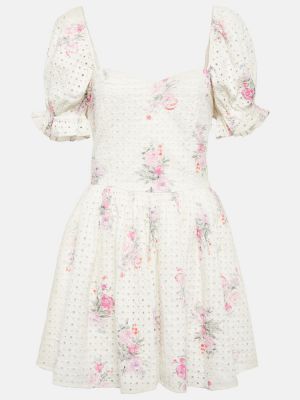 Mini vestido de algodón de flores Loveshackfancy