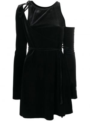 Кадифена дънкова рокля Versace Jeans Couture черно
