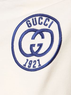 Pamut pamut hímzett póló Gucci fehér