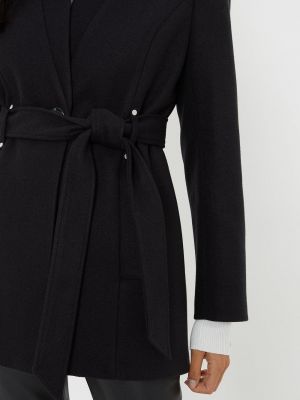 Пальто с поясом Wallis черное