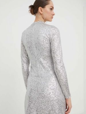 Testhezálló mini ruha Abercrombie & Fitch ezüstszínű