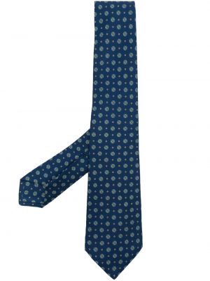 Cravată de mătase cu imagine Kiton albastru