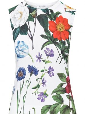 Trykt strikket floral vest Oscar De La Renta