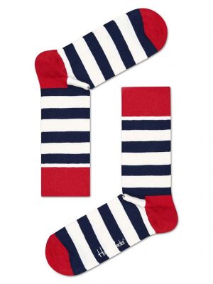 Skarpety w paski Happy Socks czerwone