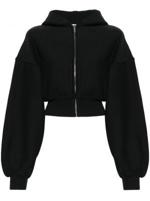 Mikina s kapucí na zip Alexander Wang černá
