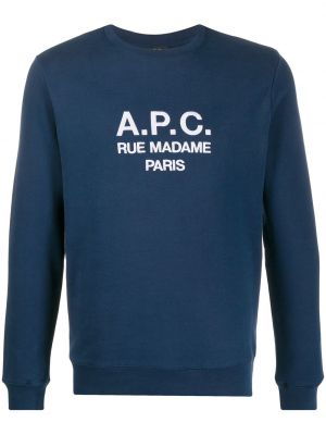 Sweatshirt mit stickerei A.p.c. blau