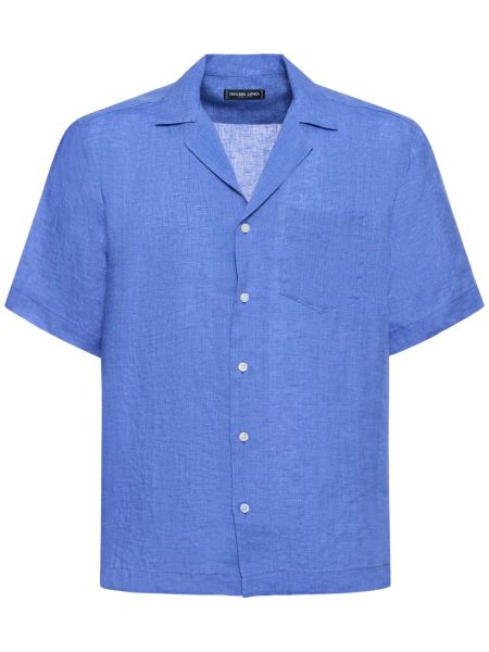 Camisa de lino Frescobol Carioca azul