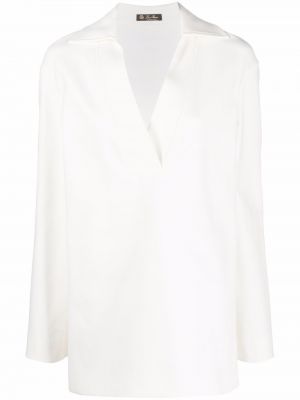 Блузка с V-образным вырезом Loro Piana, белый