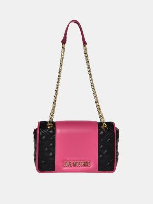 Цветная сумка с аппликацией Love Moschino розовая