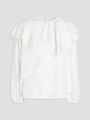 Шелковая блузка с драпировкой Lisou, белый