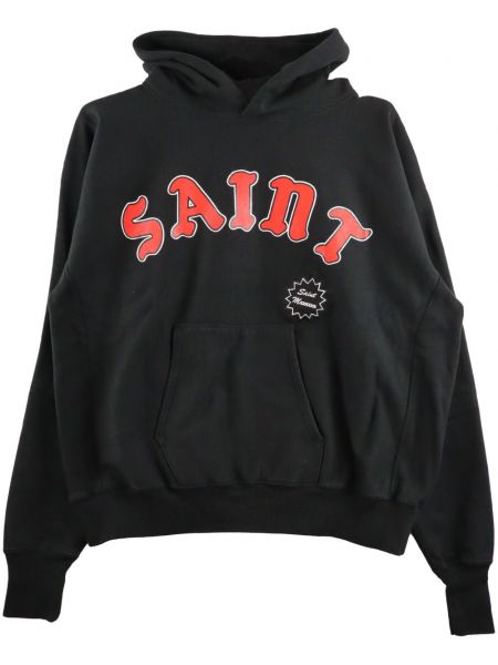 Pamučna hoodie s kapuljačom s printom Saint Mxxxxxx crna