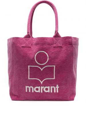 Geantă shopper cu broderie Isabel Marant roz