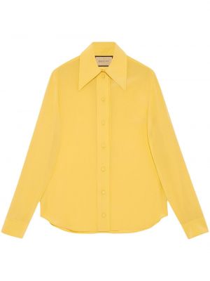 Jedwabna bluzka Gucci żółta