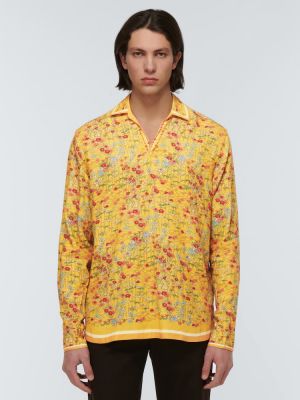 Košulja s cvjetnim printom Orlebar Brown smeđa