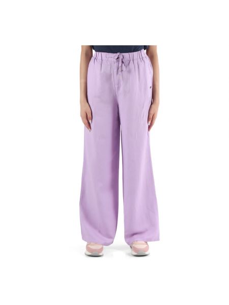 Spodnie z wiskozy Sun68 fioletowe