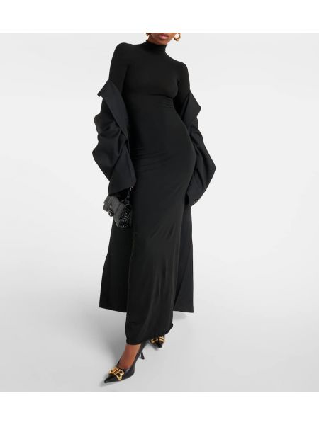Robe longue col roulé Balenciaga noir