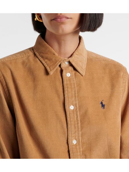 Pamuklu gömlek Polo Ralph Lauren bej