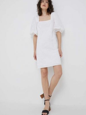 Bavlněné mini šaty Tommy Hilfiger bílé