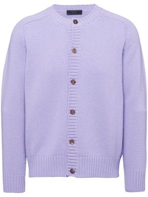 Cardigan en laine à col v Prada violet