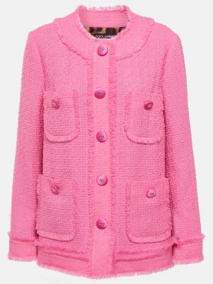 Μάλλινος μπουφάν tweed Dolce&gabbana ροζ
