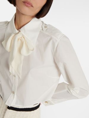 Памучна блуза Gucci бяло