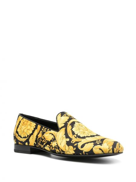 Pantuflas con estampado Versace dorado