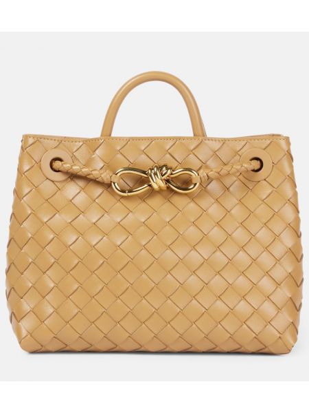 Lær mini bag Bottega Veneta brun