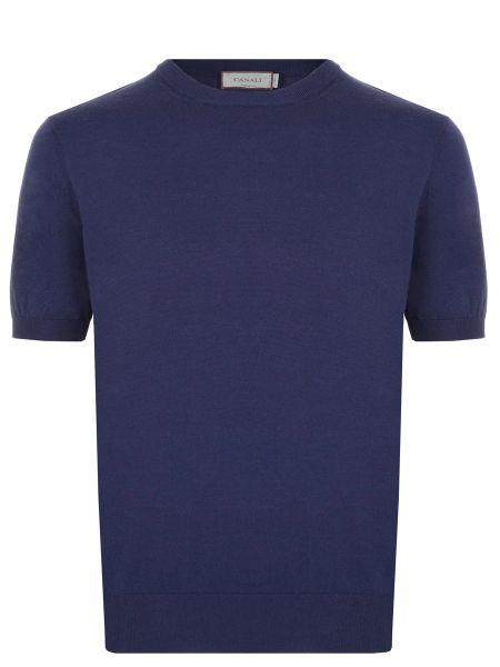 Однотонная футболка Canali синяя