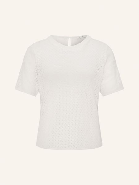 Dzianinowa koszulka bawełniana Opus biała
