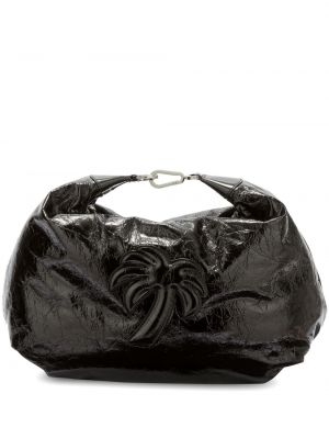 Usnjena nakupovalna torba Palm Angels črna