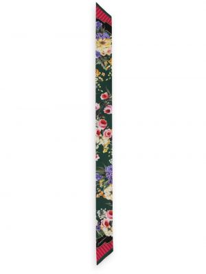 Květinový hedvábný šál s potiskem Dolce & Gabbana zelený