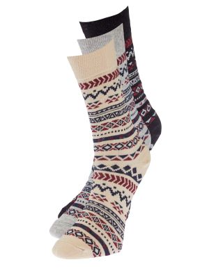 Βαμβακερός κάλτσες με σχέδιο Trendyol μπεζ