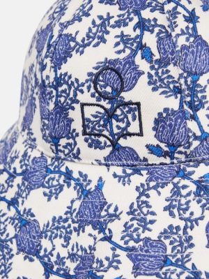 Chapeau en coton à imprimé Isabel Marant bleu