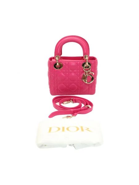 Bolsa de cuero retro Dior Vintage rosa