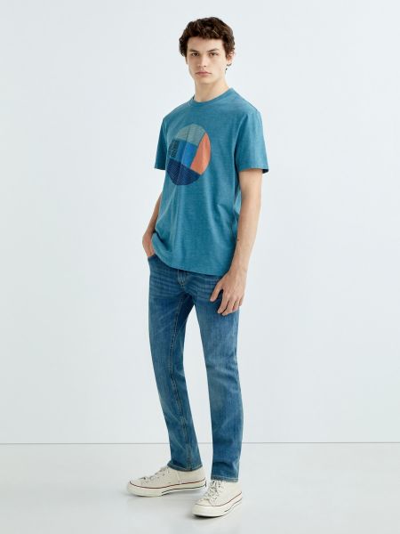 Camiseta de algodón con estampado Esprit azul