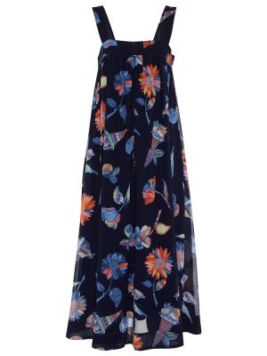 Midi obleka s cvetličnim vzorcem See By Chloe modra