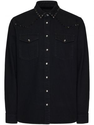 Džinsa krekls ar radzēm Valentino Garavani melns