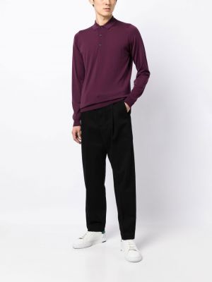 Vilnonis polo marškinėliai John Smedley violetinė