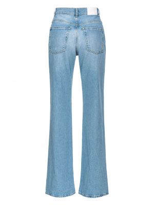 Straight fit džíny s vysokým pasem Pinko modré