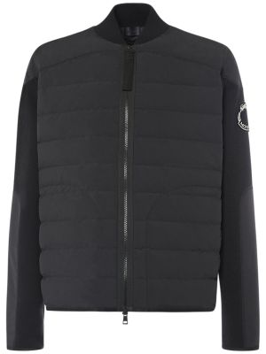 Kokvilnas jaka ar rāvējslēdzēju Moncler melns