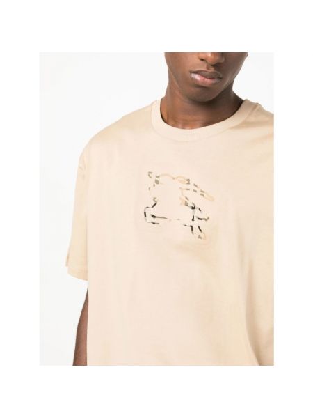 Camisa de algodón de tela jersey Burberry beige